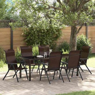 vidaXL Conjunto De Comedor De Jard&iacute;n 7 Pcs Marr&oacute;n Vidaxl