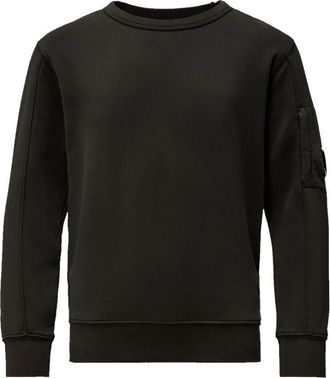 C.P. Company Diagonal Fleece Lens Crew Neck Sweatshirt - Dames - Sweatshirts - Zwart - 5XL - Katoen - Hoodies & sweatvesten