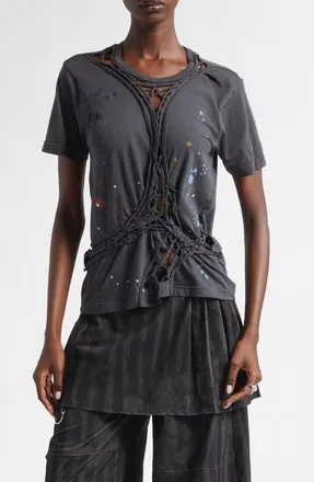 Collina Strada Tosh Paint Splatter T-Shirt in Splatter Washed Black at Nordstrom, Size X-Small