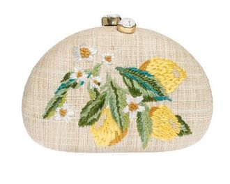 Raf&eacute; New York Berna Half Moon Clutch in Natural /Yellow at Nordstrom, Size Small