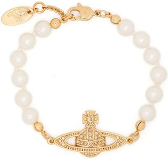 Vivienne Westwood Armband met reli&euml;f - Goud