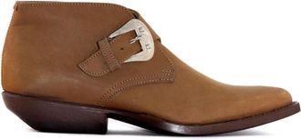 Sonora Bruine su&egrave;de enkellaarsjes met gesp - Dames - Cowboylaarzen - Bruin - 36 EU - Su&egrave;de - Schoenen