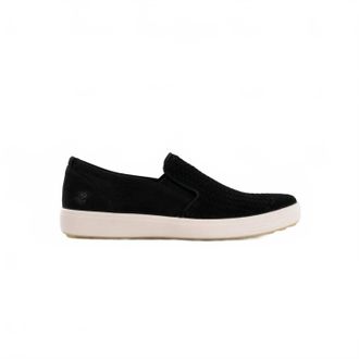Ecco Mens Soft 7 Woven Slip-On Sneaker In Black