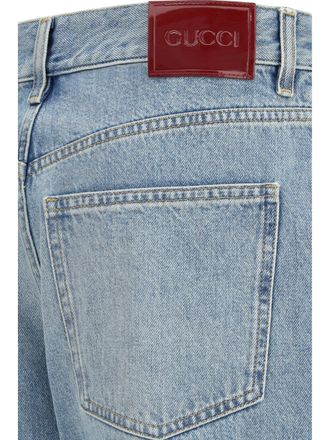 Gucci Womens Cotton Jeans Light Blue