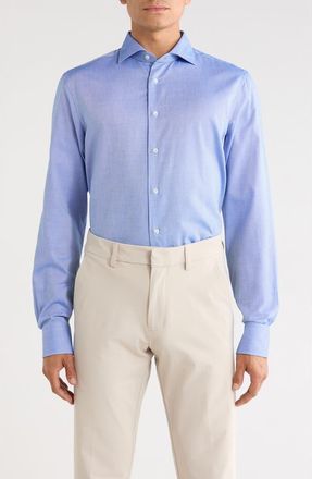 Canali Cotton Dress Shirt in Blue at Nordstrom Rack, Size 44
