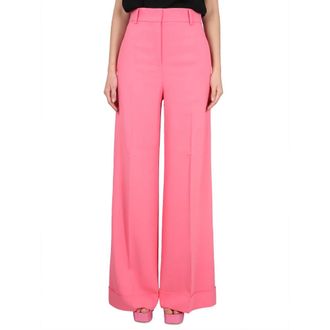 Moschino Wide Trousers, female, Pink, Size: XS Pantalone