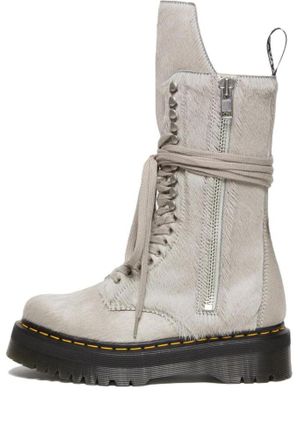 Dr. Martens 1918 Ro Hair On Lace Up Strobe Calf Length Platform Boot Rick Owens 27980049