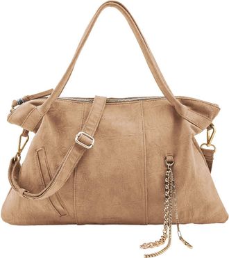 Fredsbruder FREDsBRUDER Leather Shoulder Bag Velvet Wild Shoulder Bag Camel Light Brown