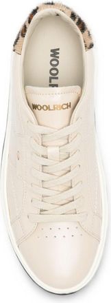 Woolrich Leopard Print Leather Sneaker - Cream