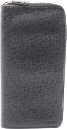 Prada Black Leather Long Wallet (Bi-Fold) (Pre-Owned)