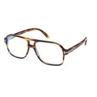 Tom Ford Glasses, unisex, Brown, Size: 58 MM Navigator Blue Block Opticals