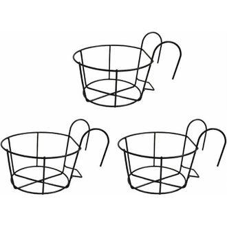 OEM Juego De 3 Macetas Colgantes Para Barandillas - Hierro - Para Balcones, Porches, Vallas -crezuo