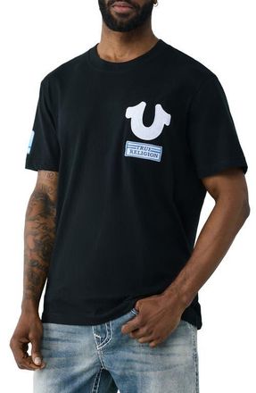 True Religion Horseshoe Repeat Cotton Graphic T-Shirt in Jet Black at Nordstrom, Size Xxx-Large