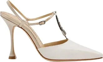 Manolo Blahnik Mujer, Zapatos, Beige, Talla: 38 1/2 EU