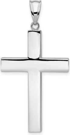 Diamond2Deal 14k White Gold Polished Hollow Cross Pendant