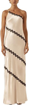 Shona Joy Camille Lace Asymmetrical Maxi Dress