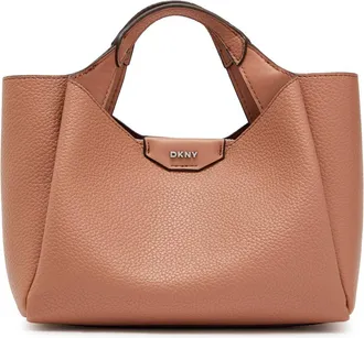 DKNY Willa Mini Grained Leather Satchel bag - Brown - One Size