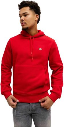 Lacoste Basic Hoodie - Heren - Hoodies - Rood - S - Katoen - Hoodies & sweatvesten