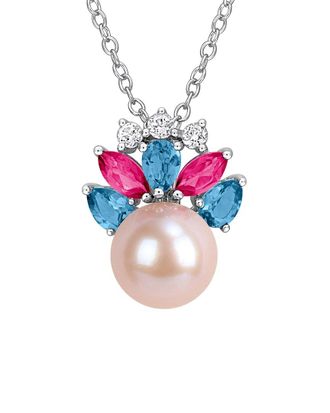 Rina Limor Silver 1.05 ct. tw. Gemstone & 8-8.5mm Pearl Pendant