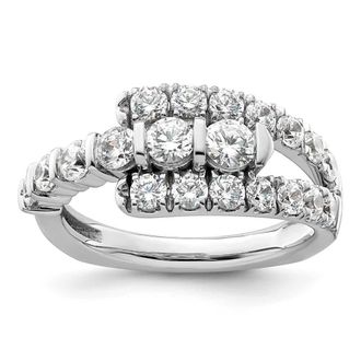 Diamond2Deal 14k White Gold Lab Grown Diamond Wedding Band Ring 1.4Ct Clarity- VS Color- G-H