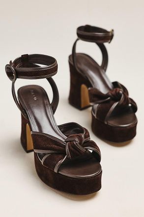 Maeve Knotted Suede Platform Sandals