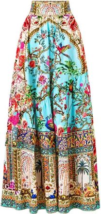 Camilla Rok met gevormde naad - Dames - Maxi Rokken - Veelkleurig - XS - Katoen - Rokken