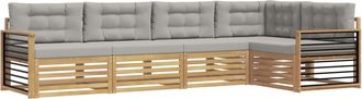 vidaXL Conjunto De Sof&aacute;s De Exterior 6 Uds. Blanco Y Gris Claro Vidaxl