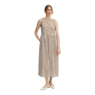 Benetton Linnen Blend Jurk - Dames - Casual kleedjes - Bruin - XS - Linnen - Kleedjes