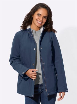 Casual Looks Softshelljacke CASUAL LOOKS, Damen, Gr. 36, blau (dunkelblau), 94% Polyester, 6% Elasthan, Teddyfleece:100% Polyester, Wattierung:100% Polyester, &Auml;rme