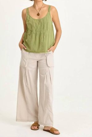 Xcvi Charli Linen Inverted Box Pleat Pants In Clay Pot Pigment