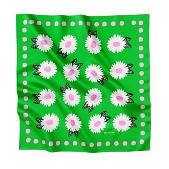 Centinelle White Flower Silk Large Square Scarf in Green at Nordstrom