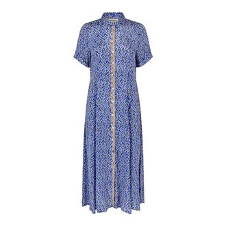 Lollys Laundry Shirt Dresses, female, Blue, L, Blue Maxi Dress with Short Sleeves