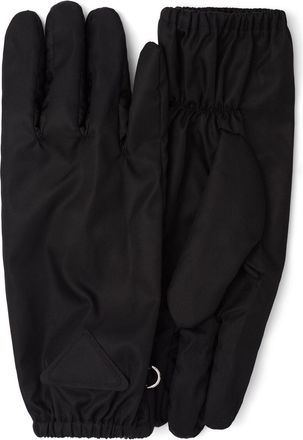Prada Re-Nylon triangle-logo gloves - men - Fabric/Cashmere - 8.5 - Black