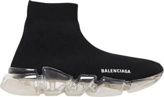 Balenciaga Schoenen, Dames, Zwart, 37 EU, Polyester, Speed 2.0 Full Clear Sole Sneaker
