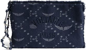 Zadig&Voltaire Angel Denim Clutch in Silent at Nordstrom