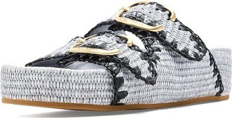 Loeffler Randall Nico Two Band Sandals Womens Sandals Light Blue/Black : 10.5 B - Medium, Textile