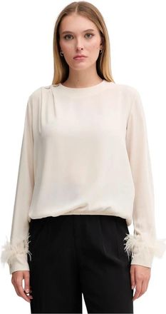 Gaud&igrave; Blouse - Dames - Blouses - Beige - XL - Leer - Overhemden
