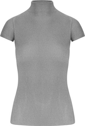 Giorgio Armani English Ribbed Viscose Turtleneck Top