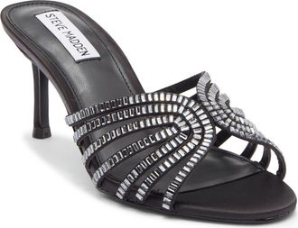 Steve Madden Melanyy Crystal Embellished Slide Sandal in Black at Nordstrom Rack, Size 6.5