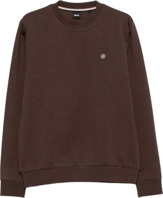 HUGO BOSS Felpa in misto cotone - - Sweatshirts & Hoodies - Uomo - Marrone - M