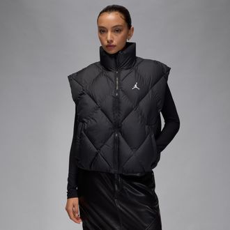 Nike Jordan Womens Jordan Brooklyn Therma-FIT Quilted Puffer Vest in Black | HV0413-010