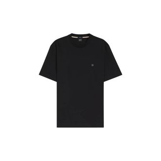 HUGO BOSS Tops, Heren, Zwart, XL, Katoen, Mercerized Katoenen T-shirt met Double B Monogram