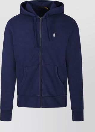 Ralph Lauren hooded sweatshirt drawstring ribbed cuffs hem kangaroo pocket