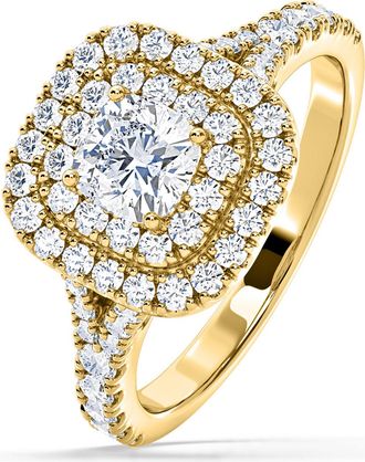 The Diamond Store Anastasia Diamond Halo Engagement Ring in 18K Gold 1.30ct G/SI1