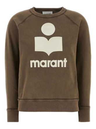 Isabel Marant embroidered-logo cotton sweatshirt - Brown