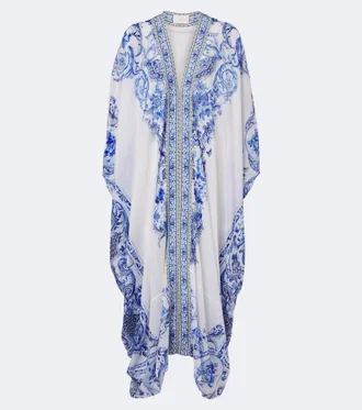 Camilla Embellished printed cotton and silk kaftan