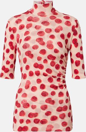Stella McCartney T-shirt in mesh con stampa