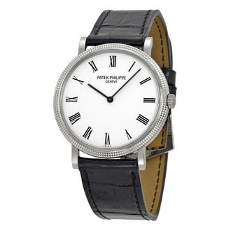 Patek Philippe Pre-owned Patek Philippe Calatrava White Dial Mens Watch 5120G-001
