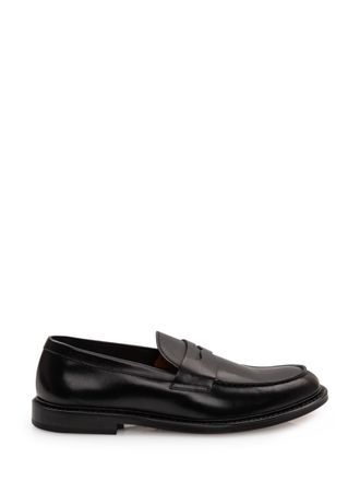 Doucal's Black Leather Loafers