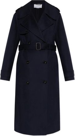 Stella McCartney Jas met riem - Dames - Trenchcoats - Blauw - S - Wol - Jassen